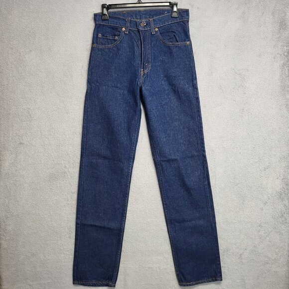 Levi’s 505-0216 Jeans 29x33 Dark Wash Straight Leg Denim USA Made 80s TAG 29X34 - Picture 1 of 12
